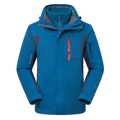 

Jingdong self-operated Fugui bird FUGUNIAO outdoor three-in-one jacket detachable two-piece warm waterproof cold cap mountaineering suit D058 male sea blue XL