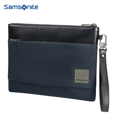 

Samsonite Samsonite clutch bag large envelope bag male business casual fashion zipper clip bag CC501005 dark blue