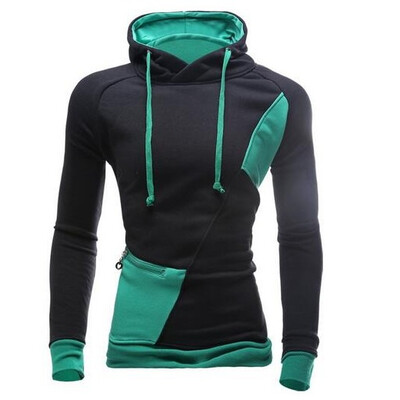 

Zogaa New Mens Hoodie Color Matching Patchwork Hooded