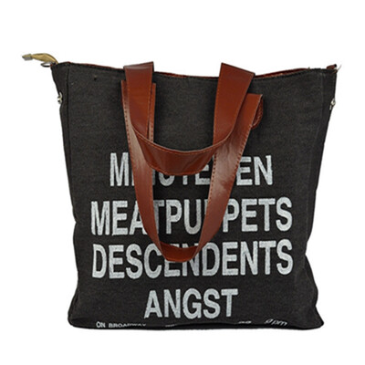 

Casual Letter Print Canvas Women Handbag Lady Single Shoulder Bag Fashion