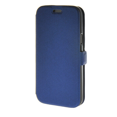 

MOONCASE Cross pattern Flip Pouch Leather Wallet Slim Stand чехол для Samsung Galaxy S5 Mini Dark blue