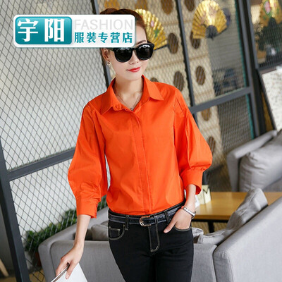

2017 spring&autumn models new fashion shirt womens clothing tide loose lining lantern sleeves Han Fan inch shirt women