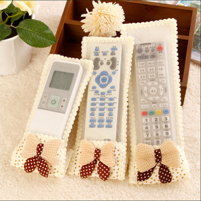 

Bowknot Design Dustproof Lace Floral Print TV Air Condition Remote Control Case Organizer Holder Cover Protector Storage Bag