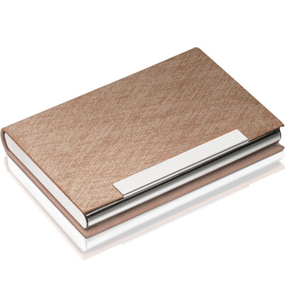 

Excellent UHOO 6606 business card holder coffee gold silk pattern 1 box large capacity card case