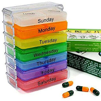 

mymei Medicine Weekly Storage Pill 7 Day Tablet Sorter Box Container Case Organizer