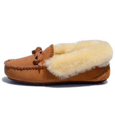 

Quality fur suede loafers shoes woman winter casual women shoes
