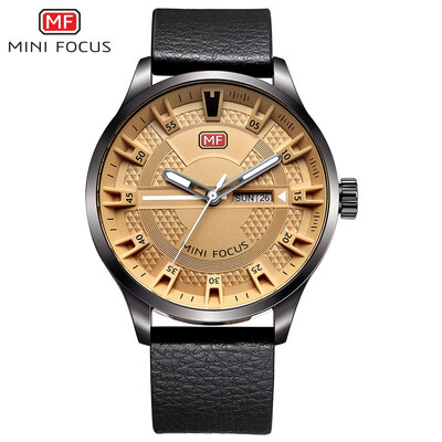 

MINI FOCUS Fashion Business Leather Strap Men Watch MF0028G