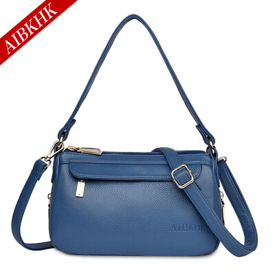 

Aibkhk женская мода сумки из натуральной кожи небольшой площади пакета свободного покроя мать сумка кожаная сумка M570