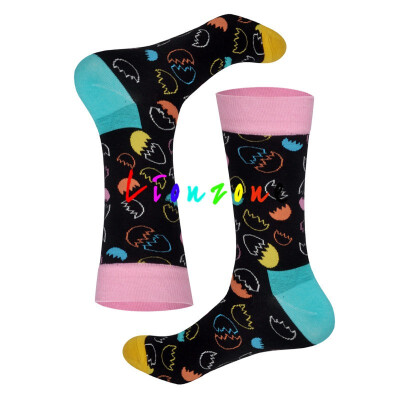 

LIONZONE 2018 Happy Socks Men Women Lovers Colorful Flower Leaf Robot Rabbit Style Combed Cotton Socks Hip-Hop Funny Gift