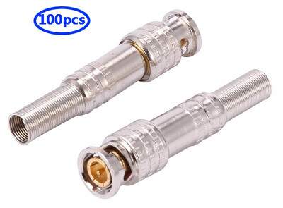 

COOLM 100pcs BNC Connector 100pcs Copper Pin CCTV BNC Male video Plug Coupler Welded BNC Connector