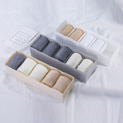 

Double peach SHUANG TAO underwear storage box underwear bra underwear socks wardrobe drawer storage box clothing storage box finishing box beige white gray three color three