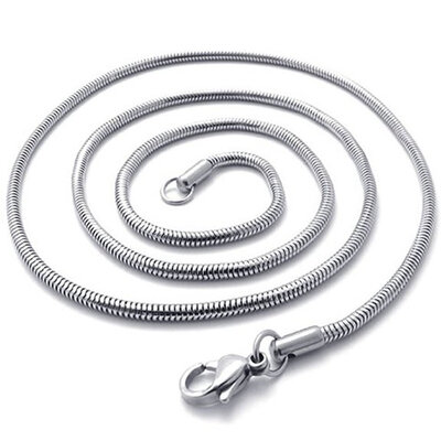 

Hpolw New Fashion Design Fine Jewelry Wholesale 925 Sterling Silver Snake Chain with Lobster Clasp Necklace with 20"22"24"26"28" inch3mm