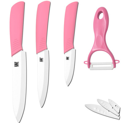 

Good kitchen knives 3, 4, 5 inch ceramic paring utility slicing knives with peeler XYJ brand ceramic knives set
