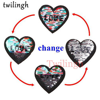 

twilingh 1pc Fruit Pineapple Reversible Change Color Sequins Patches DIY
