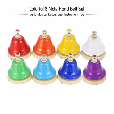 

Colorful 8 Note Hand Bell Set Early Musical Educational Instrument Toy for Children Kids Student