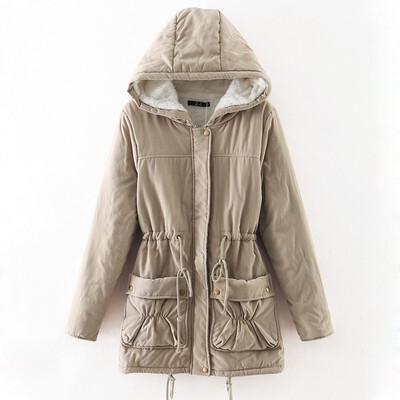 

2018 winter new arrival womens long hooded cotton-padded coat large size