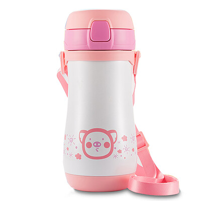 

Fuguang Du Le children vacuum stainless steel fashion portable rope insulation 400ml pink