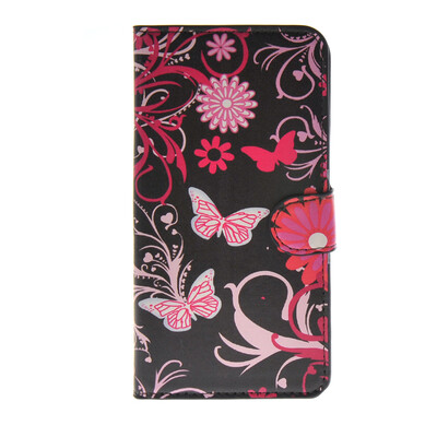 

MOONCASE Butterfly style Leather Side Flip Wallet Card Slot Stand Pouch ЧЕХОЛ ДЛЯ Samsung Galaxy E7