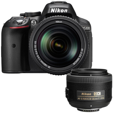 

Nikon (Nikon) Комплект D5300 SLR объектив бис (18-140mmf / 3.5-5.6G DX объектив + 35mm F / 1.8G AF объектив) Черный