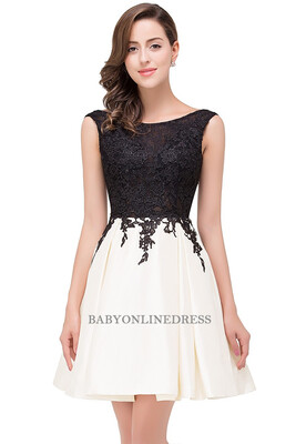 

Hot Sexy Backless Applique Knee Length Party Prom Gown Homecoming Cocktail Dress