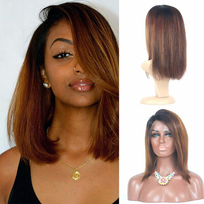 

9A Brown Color Lace Front Human Hair Wigs for Women Glueless Brazilian Virgin Hair Wigs with Baby Hair 130 Density 10-16 inches