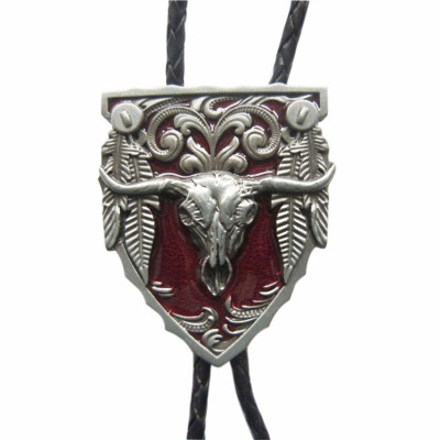 

Red Enamel Vintage Long Horn Bull Bolo Tie also Stock in US