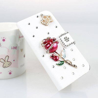 

NewLuxury Holder Wallet Leather Flip Case Cover Protective Skin For iPhone 5 5S/ 4 4S ROSE CROWN