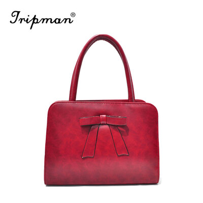 

Tripman Designer Bow women shoulder bag 5 colors women handbags pu leather bag hot fashion vintage ladies bag