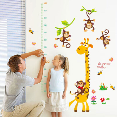 

Removable Creative Childrens Height Cartoon Room Decorate Wall Sticking Feet Giraffe Height