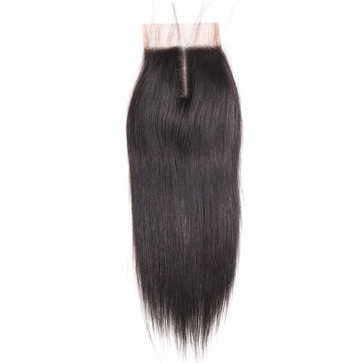 

HCDIVA Brazilian Straight Lace Closure FreeMiddleThree Part Size 100 Virgin Hand Tied Closure No lice No shedding No Tangle