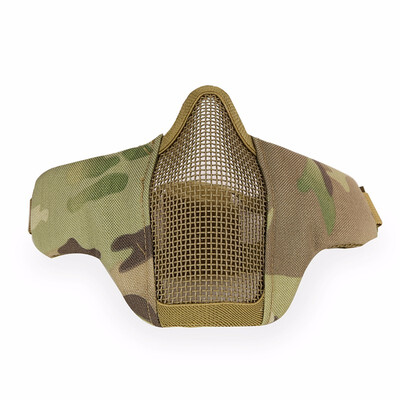 

Tactical Airsoft Mask Helmet Half Lower Face Metal Steel Mesh Net Hunting Protective prop for Paintball Party Mask CS