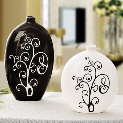 

Modern home black&white ceramic vase crafts decoration living room vase home decor furnishings