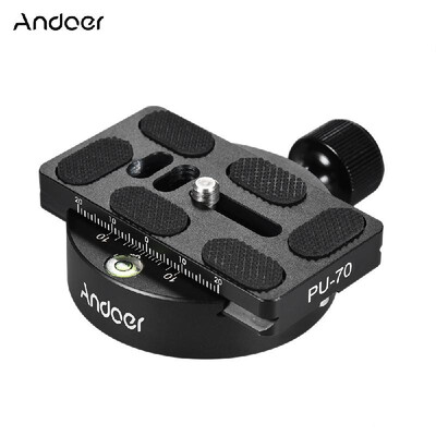 

Aluminum Alloy Quick Release Assembly Tripod Head Disc Clamp Adapter W PU70 Quick Release Plate Compatible for Arca Swiss