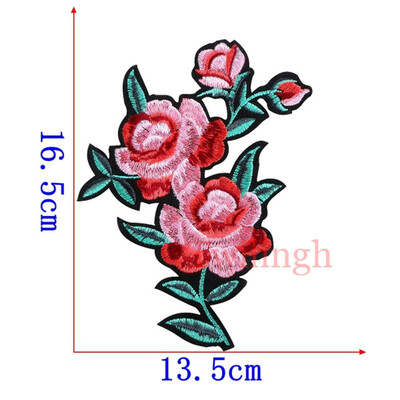 

1 Pcs Flowers Patches Embroidered Sticker Sew Iron On Patch Blue Pink Applique Garment DIY Clothes Repair Badges For Wedding