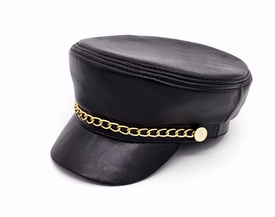 

Adult Leather Sheepskin Cap Mens Autumn&Winter Warm Cap Men Students Fashion Cap New Year Gift B-7146