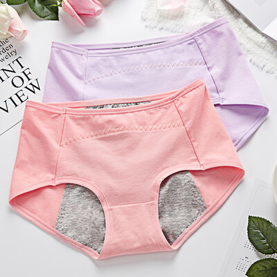 

Yu Zhaolin underwear female physiological pants female anti-side leakage in the high waist safety underwear menstrual menstrual ladies underwear no trace light pink light purple code M