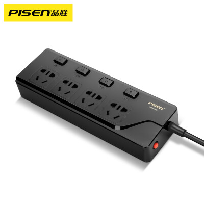 

PISEN PISEN 4-digit sub-control standard plug 014 4 5 hole Socket security protection door 4 bit patch panel 18 m black new national standard