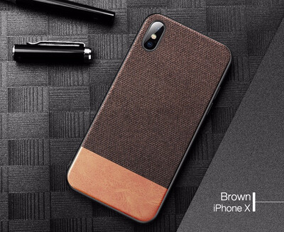 

For iPhone X 8 7 6 Plus Case Cover Fabric&Silicone Edge Shockproof Business Case for iPhone X 8 7 6 Plus