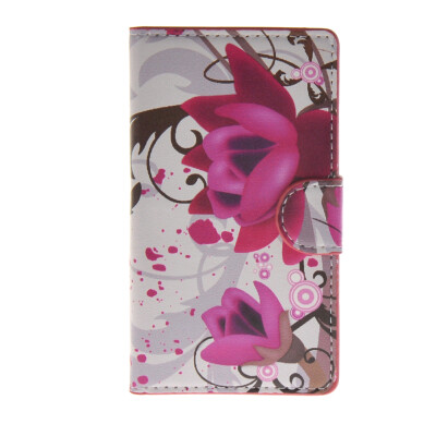 

MOONCASE Flower style Leather Side Flip Wallet Card Slot Stand Pouch ЧЕХОЛ ДЛЯ Microsoft Lumia 435