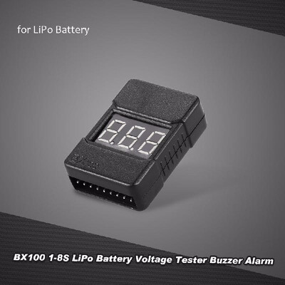 

BX100 1-8S LiPo Battery Voltage Tester Low Voltage Buzzer Alarm with LED Indicator