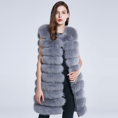 

womens fox fur coat winter fur vest female natural fur detachable jacket 2018 new warm urban fashion stripes offer sales