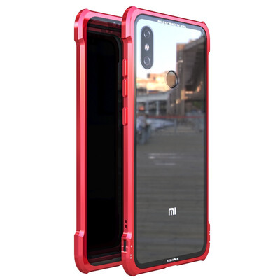 

For Xiaomi Mi 8 Aluminum Metal Bumper Clear Tempered Glass Back Cover For Xiaomi Mi 8 Case Explore Edition No screws required