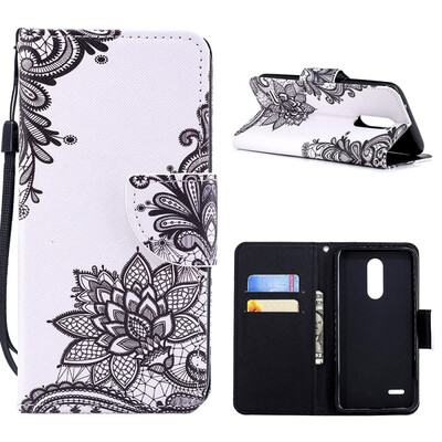 

MOONCASE Sony Xperia XZ2 painted leather case with small hand strap - black flower