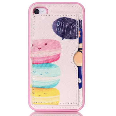 

мити живописи мультфильм мягкой кожаный чехол для iPhone 4s Apple iPhone 4, в случае phone4s телефон Shell пробку в карты