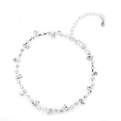 

MyMei Sexy Clear Rhinestone Anklet Foot Sandal Beach Wedding Jewelry Ankle Bracelet