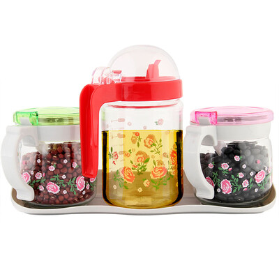 

Golden Bear 500ML three groups of oil jelly sauce vinegar bottle seasoning tank seasoning box set