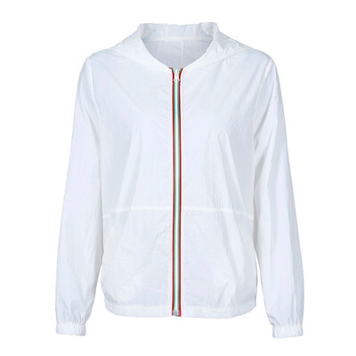 

Men Women Couple Seaside Hoodie Sunscreen Clothes Anti-UV Sun Protective Quick Dry Slim-Fit Thin Strips Jacket Sunblock Jacket