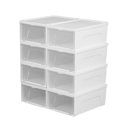 

Alice IRIS environmentally friendly material plastic transparent shoe box storage box moisture-proof dustproof thickening combination 8 Pack