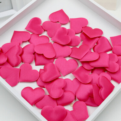 

100200pcs 352cm Fabric Heart Shaped Confetti Wedding Throwing Petals Romantic Wedding Decorations Valentines Day Decor