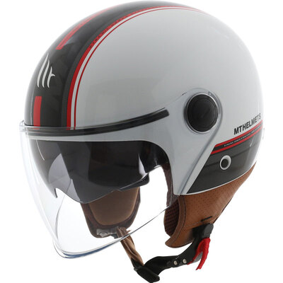 

MT HELMETS 201A motorcycle double lens retro lightweight half helmet men&women half-covered personality cool Harley helmet four seasons universal white red black street L code